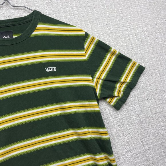 VANS Mesa Verde T-Shirt Boys XL Striped Yellow / Green Skater Surf Mountain - Picture 4 of 15